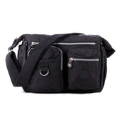 WEDMAY Womens Cross Body Casual Multi Pocket Nylon Large Hobos Shoulder Bag For Ladies Handbag Messenger Bags (Black)